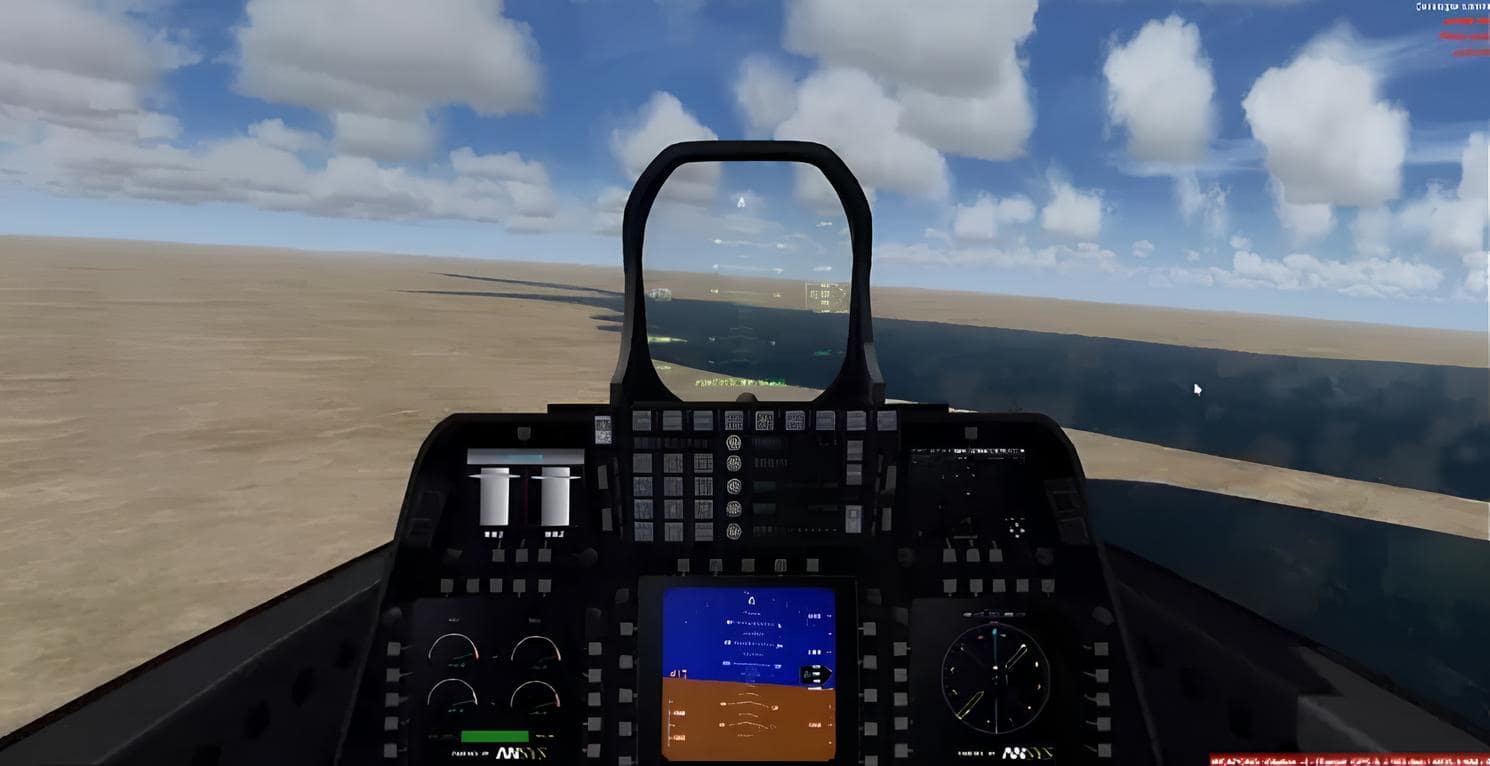 Ansys SCADE와 Prepar3D로 구현한 F-22 Raptor 비행 시뮬레이터를 활용해 조종사 훈련을 지원하는 이미지