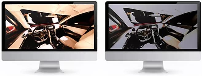 Ansys Speos의 향상된 결과 시각화로 광원 스펙트럼, 조도, HDR 렌더링을 분석하는 이미지